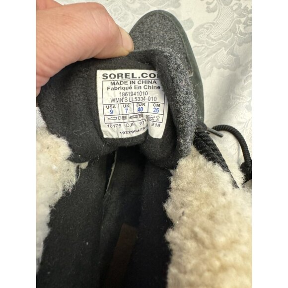Sorel Size 9 Sneakchic Alpine Holiday Shearling Waterproof Cold Weather‎ Boots - Picture 10 of 16